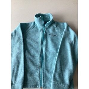 Columbia Sportswear Outfitters Size 14/16 Fleece Full Zip Baby Blue P3